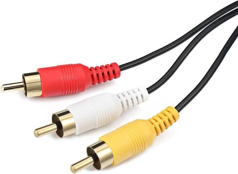 كابل تمديد 3RCA AV - مطلي بالذهب الفاخر 3 RCA ذكر إلى 3 RCA أنثى كابل تمديد الصوت والفيديو 3RCA ذكر إلى أنثى كابل تمديد الصوت المركب DVD CD AV TV (6FT) in Kuwait