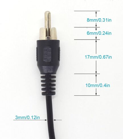2 حزمة RCA إلى كابل الأسلاك العارية، 0.3M/1FT كابل سلك مكبر الصوت إلى الصوت ذكر RCA موصل محول جاك التوصيل لاستبدال كابل RCA مفتوح الأطراف للصوت in Saudi Arabia