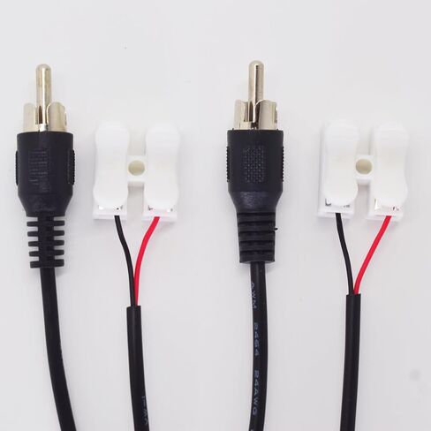2 حزمة RCA إلى كابل الأسلاك العارية، 0.3M/1FT كابل سلك مكبر الصوت إلى الصوت ذكر RCA موصل محول جاك التوصيل لاستبدال كابل RCA مفتوح الأطراف للصوت in Saudi Arabia