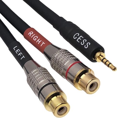 CESS-259 كابل محول سماعة الرأس الصوتي المتوازن 2.5 مم TRRS إلى RCA أنثى in Saudi Arabia