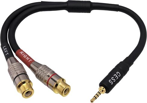 CESS-259 كابل محول سماعة الرأس الصوتي المتوازن 2.5 مم TRRS إلى RCA أنثى in Saudi Arabia