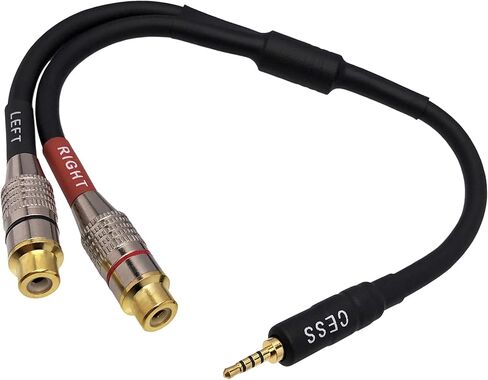 CESS-259 كابل محول سماعة الرأس الصوتي المتوازن 2.5 مم TRRS إلى RCA أنثى in Saudi Arabia