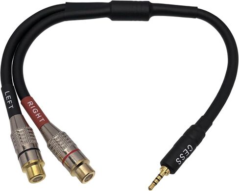 CESS-259 كابل محول سماعة الرأس الصوتي المتوازن 2.5 مم TRRS إلى RCA أنثى in Saudi Arabia