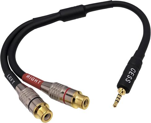 CESS-259 كابل محول سماعة الرأس الصوتي المتوازن 2.5 مم TRRS إلى RCA أنثى in Saudi Arabia
