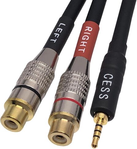 CESS-259 كابل محول سماعة الرأس الصوتي المتوازن 2.5 مم TRRS إلى RCA أنثى in Saudi Arabia
