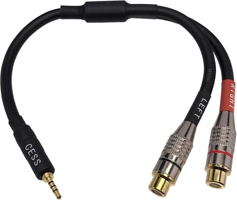 CESS-259 كابل محول سماعة الرأس الصوتي المتوازن 2.5 مم TRRS إلى RCA أنثى in Saudi Arabia