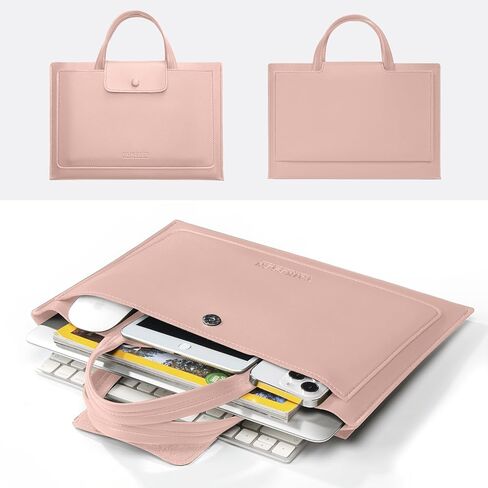 حافظة كمبيوتر محمول متوافقة مع جهاز Macbook Pro/Max M2/M1 A2779 A2442 الجديد مقاس 14 بوصة، Air 13.6 بوصة، Surface 5/4/3، 14 بوصة Dell ASUS Acer Chromebook/HP Stream/IdeaPad، حقيبة PU مع حقيبة صغيرة، أخضر in Kuwait