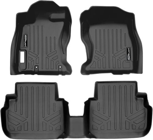 مجموعة بطانة سجادة أرضية سوداء من SMARTLINER تناسب جميع الأحوال الجوية مكونة من صفين متوافقة مع 2018-2023 Subaru Impreza/Subaru Crosstek in Kuwait