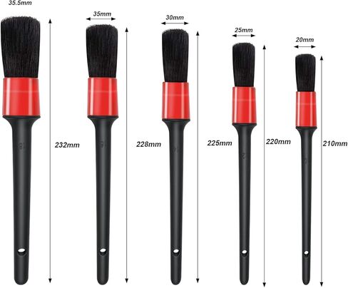 مجموعة 8 فرش لتفصيل السيارة، 3 قطع من شعر الخنزير الطبيعي، أداة تنظيف فائقة النعومة، فرش تفصيلية تلقائية + 5 مجموعة فرش تنظيف بلاستيكية للسيارات لتنظيف عجلات المحرك وشعارات لوحة القيادة وفتحات الهواء in Kuwait