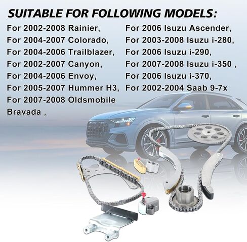Engine Timing Chain Kit 9-0195SC TK10428D Fits for 2002-2008 Rainier, 2004-2007 Colorado,2004-2006 Trailblazer,2002-2007 Canyon, 2004-2006 Envoy Aftermarket Part in Saudi Arabia