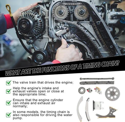 Engine Timing Chain Kit 9-0195SC TK10428D Fits for 2002-2008 Rainier, 2004-2007 Colorado,2004-2006 Trailblazer,2002-2007 Canyon, 2004-2006 Envoy Aftermarket Part in Saudi Arabia
