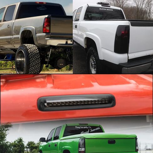 NSLUMO Led Third Brake Light Replacement for 1999-2006 Chevy Silverado GMC Sierra 1500 2500 Red LED Strobe Rear 3rd Brake Center High Mount Stop Lamp + White Cargo Light Kit Euro Smoked Lens in Saudi Arabia