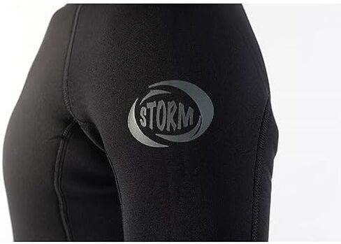 بدلة غطس Storm Full للرجال - نظام Flatlock BZ 3/2 مم، سحاب خلفي SBR - بطانة بوليستر 100%، جذع شبكي مقوى، بدلة للبالغين - ركوب الأمواج، والغوص، والغطس، والغوص - أسود in Saudi Arabia