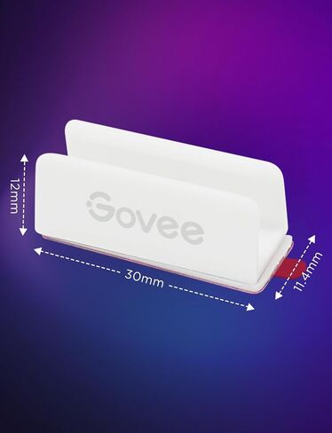 Govee RGBIC Neon Rope Light Mounting Brackets for Neon Lights H61D3 & H61D5, RGBIC Rope Light Clips, WiFi Neon Lights Holders 20pcs, (Not Support H61A0 & H61A2), Black in Saudi Arabia
