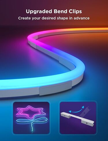 Govee RGBIC Neon Rope Light Mounting Brackets for Neon Lights H61D3 & H61D5, RGBIC Rope Light Clips, WiFi Neon Lights Holders 20pcs, (Not Support H61A0 & H61A2), Black in Saudi Arabia