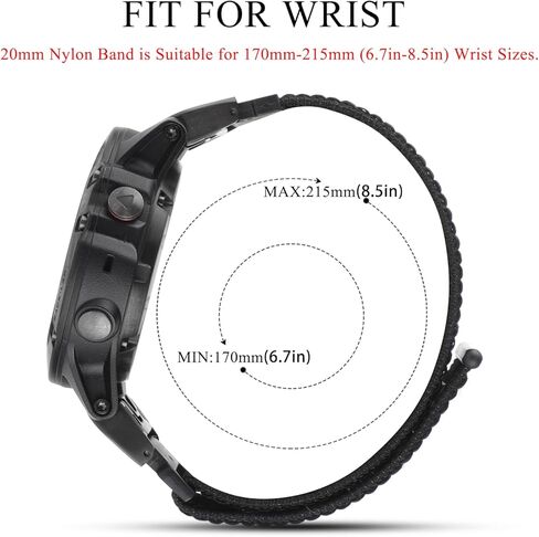 أربطة نايلون 20 مم لـ Garmin Fenix ​​7S Pro/Fenix ​​7S/Fenix ​​6S Pro/Fenix ​​6S، حزام رياضي سريع التركيب لـ Fenix ​​5S plus/Fenix ​​5S/Descent Mk2s، أخضر جيشي in Kuwait