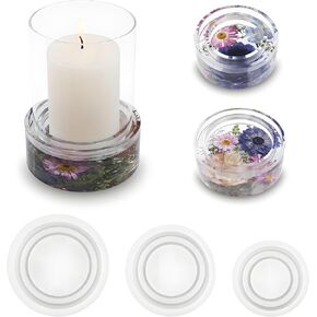 Tealight Candle Holder Resin Molds Silicone,3Pcs Tea Light Candle Holder Molds for Resin,Plaster,Cement Concrete,Epoxy Molds Silicone for DIY Home Décor