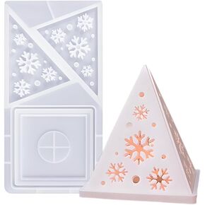 Tone Fun Moon and Stars Pyramid Tealight Candle Holder Resin Silicone Molds for Resin, Plaster, Cement Concrete Molds,for DIY Making Home Desktop Decorations, Candlestick, Candles, etc