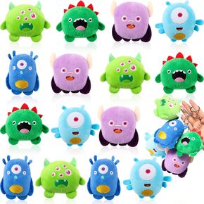 Aoriher 15 Pcs Halloween Stuffed Toys Bulk Mini Halloween Stuffed Animals 3.2 Inches Small Devil Plush Keychain for Baby Shower Birthday Party Favors Goodie Bag Fillers Classroom Prizes, 5 Styles