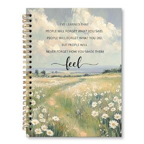 JRTW Inspirational Notebook Journal, Farmhouse Wildflowers Floral Journal for Women, Motivational Aesthetic Notebooks for Note Taking, Floral Spiral Notebook 5.5x8.3 Inch