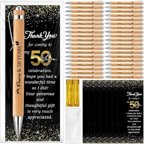 50 Sets 50th Birthday Party Favors for Guests Include 50 Cheers to 50 Years Ballpoint Pens with 50 Thank You Cards 100 Bags and Twist Ties for Anniversary Wedding Shower