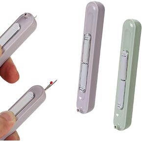 KRISMYA 2 Pcs 2-in-1 Automatic Needle Threader and Seam Ripper, Sewing Machine Loop Threader
