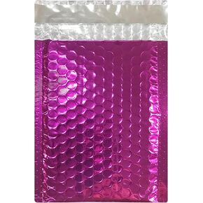 100#2 Glamour Pink Bright and Shiny Metallic Exterior Padded Bubble Mailers Envelopes Self Sealing Bags 8.5x12
