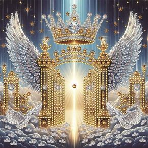 WSLWXSHM 5D Special Shape Diamond Art Kits for Beginners, Diamond Painting Kits for Adults Wings Crown, Crystal Rhinestones Diamond Painting for Home Wall Decoration Gift 12×12inch/30×30cm