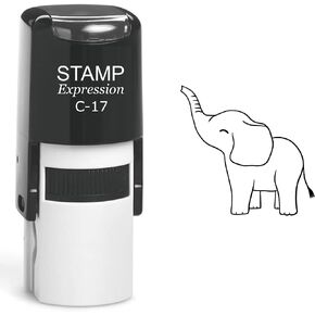 stampexpression - Baby Elephant Self Inking Rubber Stamp - Black Ink (A-60213)