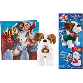 The Elf on the Shelf Elf Pets Saint Bernard Dog, Tradition Story Book, and Claus Couture Collection Christmas Sweater Set (Multi-Item Bundle)
