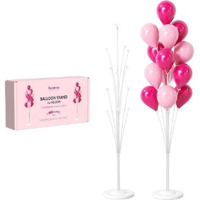 Bezente 4PCS Balloon Column Stand Kits with Stand Base, Pole, Tall Balloon Stands for Floor Tower Backdrop Decoration for Party Wedding Baby Shower Birthday Graduation