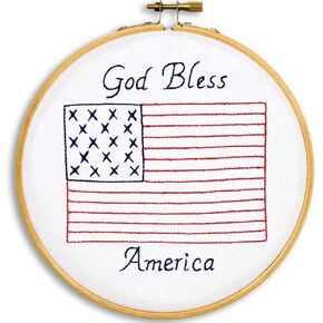 Jack Dempsey Needle Art American Flag 6" Hoop Kit
