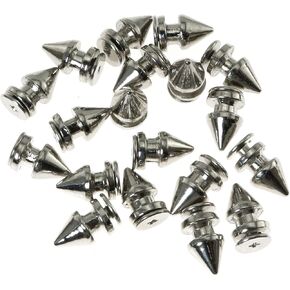 TAODAN 20Set Metal Spikes Studs Screwback Mushroom Tree Rivets Silver Cone Stud for DIY Leather Craft Punk Bags Shoes Garment Leathercraft Decoration 8x12mm