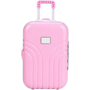 Doll Suitcase, Doll Travel Play Set, Doll Accessories Travel Suitcase Playset Mini Luggage Box Rolling Suitcase for Doll()