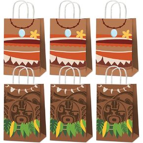 12PCS Cartoon Party Favor Bags Ocean Girl Themed Gift Bags with Handles Ocean Girl Cartoon Candy Treat Goodie Bags for Boys Girls Kids Tropical Luau Baby Shower Birthday Party Supplies Decorations