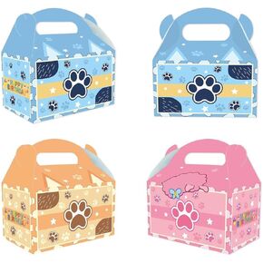 LeiGuoMinyyu 15pcs Cartoon Blue Dog Birthday Party Candy Bags Blue Pink Goodie Gift Boxes for Kids Boys Girls Theme Birthday Party Supplies Decorations