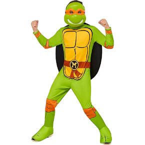 Rubie's Child's Teenage Mutant Ninja Turtles Michelangelo Costume Jumpsuit, Shell, and Half-Mask, As Shown