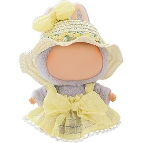 17 cm Doll Clothes (No Doll) 3-Piece Premium Luxury Dress Outfit Set for 6.7inch Doll Suit Exquisite Hat & Skirts Dolls Accessories for Collector Play (Style 5)