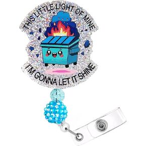Dumpster Fire Badge Reel – Cute Retractable ID Holder Clip, Funny Nurse Accessory for Work, Durable and Lightweight, Ideal Gift for Medical Staff