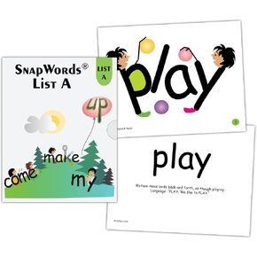 SnapWords® List A Teaching Sight Word Cards Multisensory | ESL | ELL | Kinesthetic Flash Cards