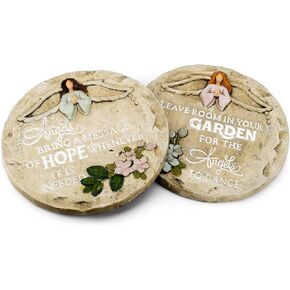 Transpac Cement Angel Stepping Stone, Set of 2, Assortment