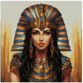 Cleopatra Portrait Cotton Counted Cross Stitch Kits,150x150 Stitch, 26x26cm, Egyptian Cotton Thread, 14 Count Counted Cross Stitch kit