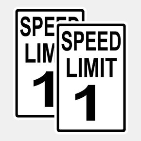 Speed Limit 1 Mph Sign Slow Down Traffic Sign Party Supply Party Decor (2 Pack)
