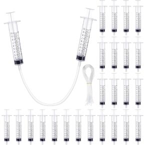 Hydraulic and Pneumatic Kit 24 Pcs 10ml Plastic Syringe with 12 Pcs 20in Vinyl Handy Tubing for Science and Engineering Projects for Classrooms Scientific Labs