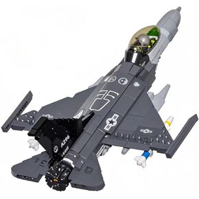 F16 Fighter Jet Model, Military Plane Building Blocks Set (521 Pieces) for Army Airplane Lovers, Kids (8+Years) and Adults