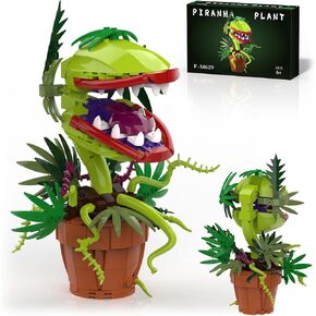 Little Shop of Horrors Audrey 2 Piranha Plant Building Blocks Sets for Boys 8-14, 327 Pcs Openable Mouth Cannibal Flower Monster, Creative Gifts for Movie Fan, Adults