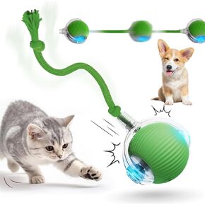 Interactive Cat Toys for Indoor Cats, Interactive Rolling Ball Cat Toys Automatic Self Moving Small Dog Toy, 360° Rolling Ball Toy Electric Dog Balls for Dog/Cat (Red)