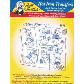 Miss Kitty Kat Cat Aunt Martha's Hot Iron Embroidery Transfer