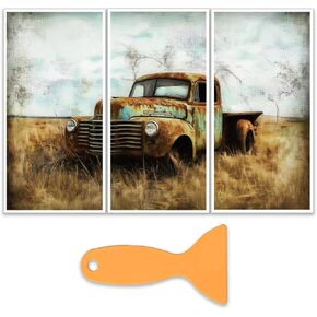 OLYCRAFT 3Pcs/Set Abandoned Pickup Truck Rub on Transfers for Furniture and Crafts 6x12 Inch Scrapped Pickup Furniture Decals Decor Vintage Vehicle Transfer Stickers for Wood Scrapbook DIY Home Decor
