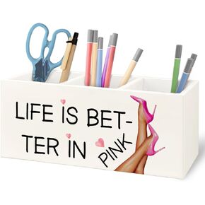 Dachshund Lover Gifts for Women Girls Wooden Pen Pencil Holder for Office Desk Accessories, Just a Girl Who Loves Dachshund Makeup Brush Toothbrush Holder Organizer for Bathroom